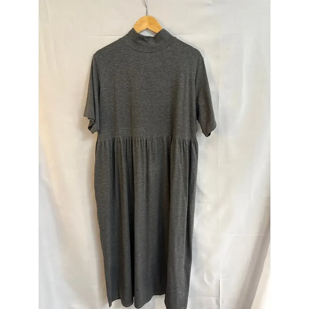Women’s Chelsea Studio Grey Mock Neck Dress Size 1X